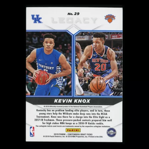 Kevin Knox 2019 Contenders Draft Picks Legacy Knicks