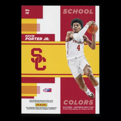 Kevin Porter Jr. RC 2019 Contenders Draft Picks Rookie School Colors Trojans/Cavaliers