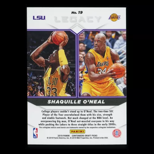Shaquille O'Neal 2019 Contenders Draft Picks Legacy Lakers