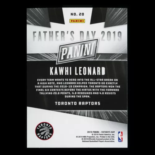 Kawhi Leonard 2019 Father's Day Raptors