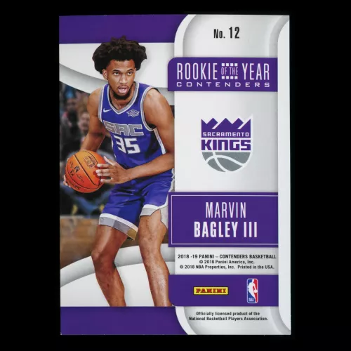Marvin Bagley III 2018-19 Contenders Rookie of the Year Kings