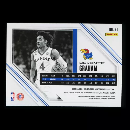DeVonte Graham 2018-19 Contenders Draft Picks Game Day Wildcats/Hornets