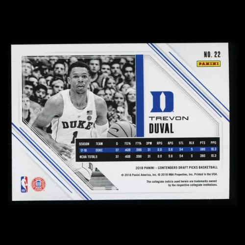Trevon Duval RC 2018 Contenders Draft Picks Rookie Game Day Ticket Iowa Wolves
