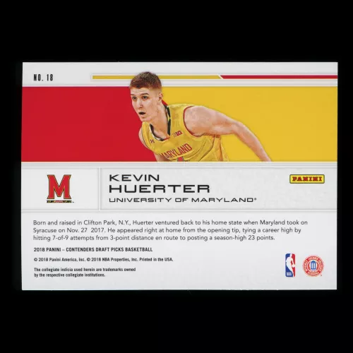 Kevin Huerter RC 2018 Contenders Draft Picks Rookie School Colors Hawks