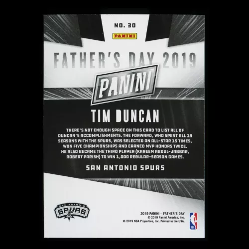 Tim Duncan 2019 Father's Day Spurs