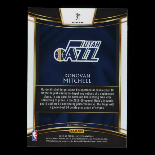 Donovan Mitchell 2018-19 Select Tri-Color Jazz