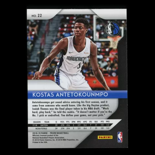 Kostas Antetokounmpo RC 2018-19 Prizm Rookie Mavericks