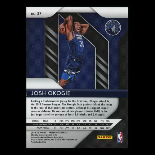 Josh Okogie RC 2018-19 Prizm Rookie Timberwolves