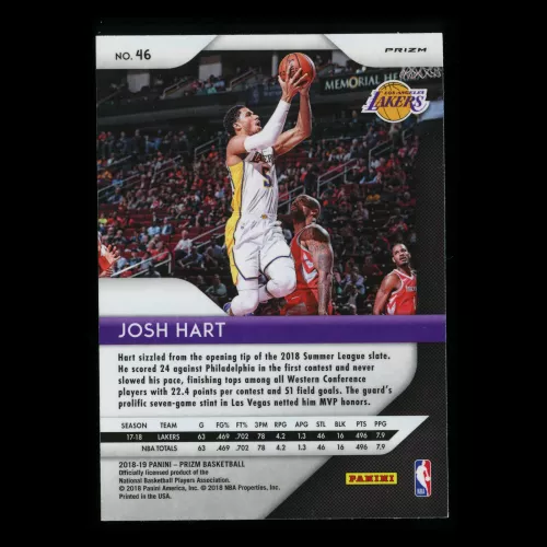 Josh Hart RC 2018-19 Prizm Rookie Silver Lakers