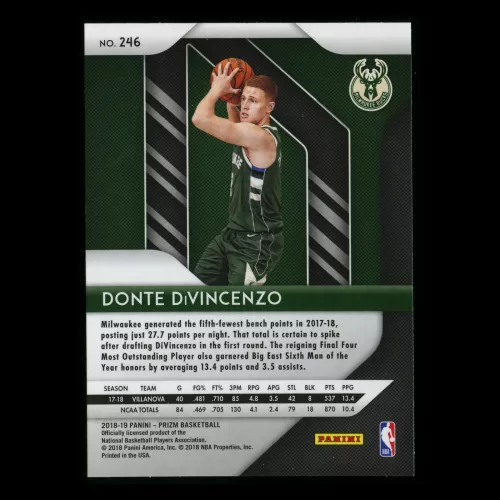Donte DiVincenzo RC 2018-19 Prizm Rookie Bucks