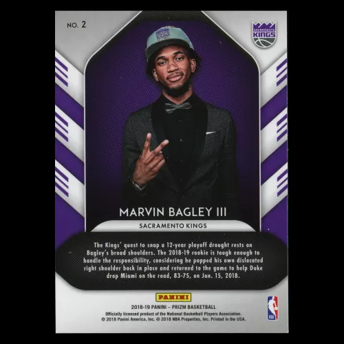 Marvin Bagley III RC 2018-19 Prizm Luck of the Lottery Kings