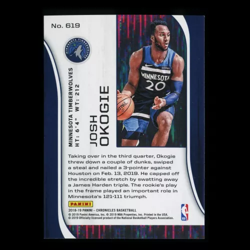 Josh Okogie RC 2018-19 Chronicles Rookie & Stars Timberwolves