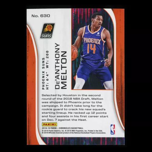De'Anthony Melton RC 2018-19 Chronicles Rookie & Stars Suns