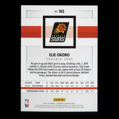 Elie Okobo RC 2018-19 Chronicles Rookie Suns