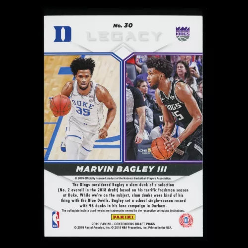 Marvin Bagley III 2019 Contenders Draft Picks Legacy Kings