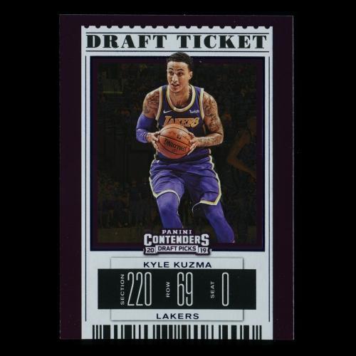 Kyle Kuzma 2019 Contenders Draft Picks Draft Ticket Blue Foil Lakers