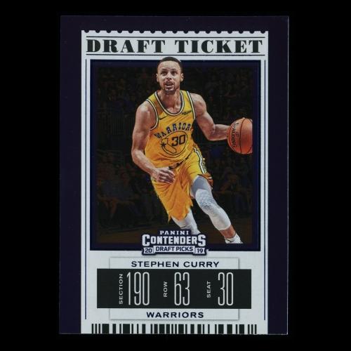 Stephen Curry 2019 Contenders Draft Picks Draft Ticket Blue Foil Warriors