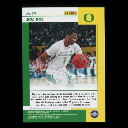 Bol Bol RC 2019 Contenders Draft Picks Rookie Game Day Ticket Ducks/Nuggets