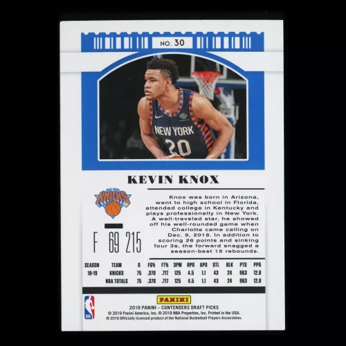 Kevin Knox 2019 Contenders Draft Picks Season Ticket Knicks