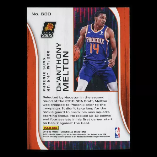 De'Anthony Melton RC 2018-19 Chronicles Rookie & Stars Suns