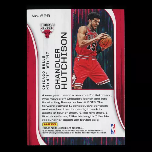 Chandler Hutchison RC 2018-19 Chronicles Rookie & Stars Bulls