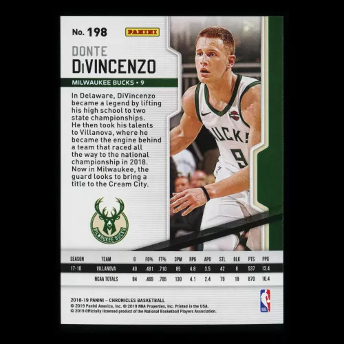 Donte DiVincenzo RC 2018-19 Chronicles Playoff Pink Rookie Bucks