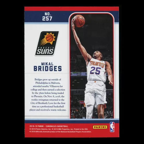 Mikal Bridges RC 2018-19 Chronicles Marquee Suns