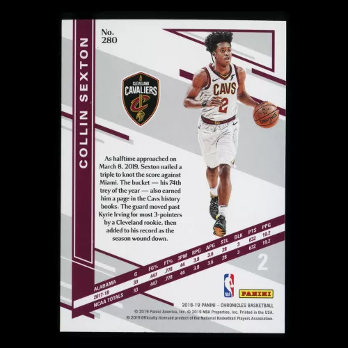 Collin Sexton RC 2018-19 Chronicles Elite Pink Rookie Cavaliers