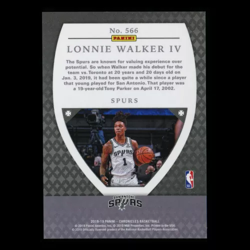 Lonnie Walker IV RC 2018-19 Chronicles Crusade Rookie Spurs