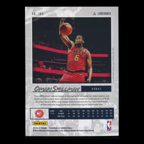 Omari Spellman RC 2018-19 Chronicles Luminance Rookie Hawks