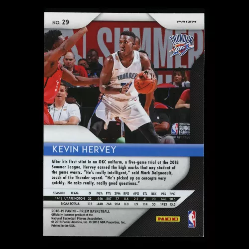 Kevin Hervey RC 2018-19 Prizm Silver Rookie Thunder