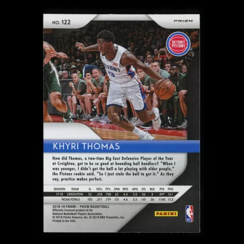 Khyri Thomas RC 2018-19 Prizm Silver Rookie Pistons