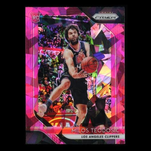 Milos Teodosic RC 2018-19 Prizm Pink Cracked Ice Rookie Clippers
