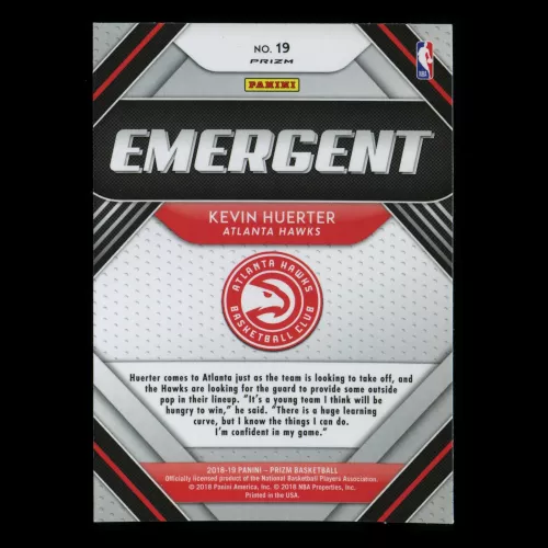 Kevin Huerter RC 2018-19 Prizm Emergent Silver Hawks