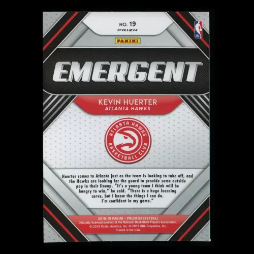 Kevin Huerter RC 2018-19 Prizm Emergent Silver Hawks