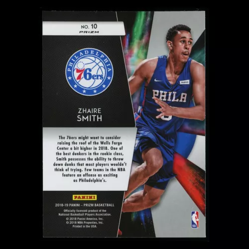 Zhaire Smith RC 2018-19 Prizm Freshman Phenoms 76ers