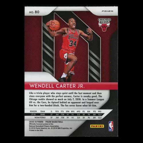 Wendell Carter Jr. RC 2018-19 Prizm Pink Cracked Ice Rookie Bulls