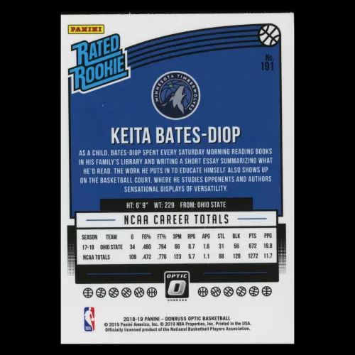 Keita Bates-Diop RR 2018-19 Optic Rated Rookie Timberwolves