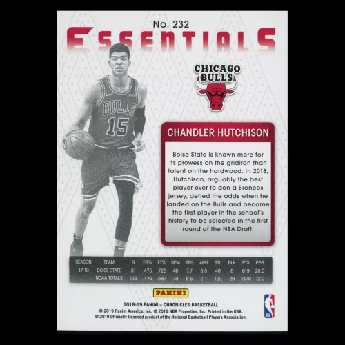Chandler Hutchison RC 2018-19 Chronicles Essentials Blue Rookie Bulls 85/99