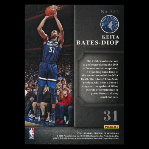 Keita Bates-Diop 2018-19 Chronicles Elite Black Box Red Rookie Timberwolves 024/149