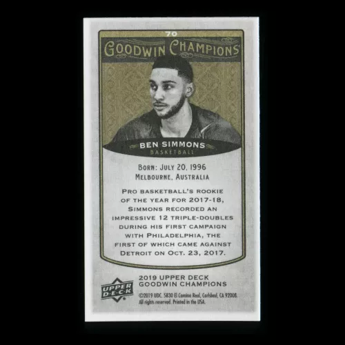 Ben Simmons RC Goodwin Champions Mini  Rookie 76ers