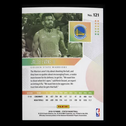 Jacob Evans III RC 2018-19 Status Orange Rookie Warriors