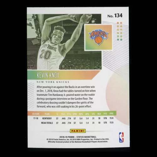 Kevin Knox RC 2018-19 Status Rookie Knicks