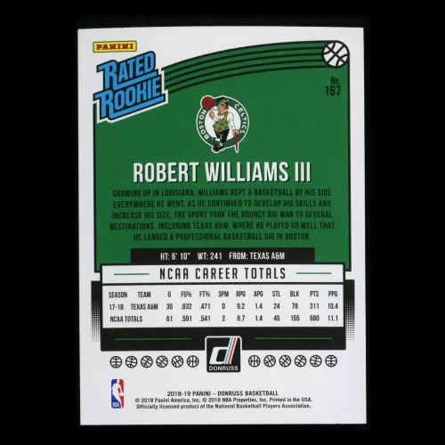 Robert Williams III RR 2018-19 Donruss Rated Rookie Celtics