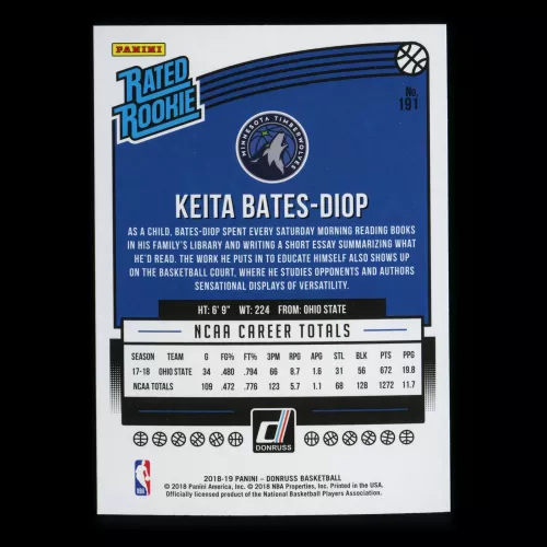 Keita Bates-Diop RR 2018-19 Donruss Rated Rookie Timberwolves