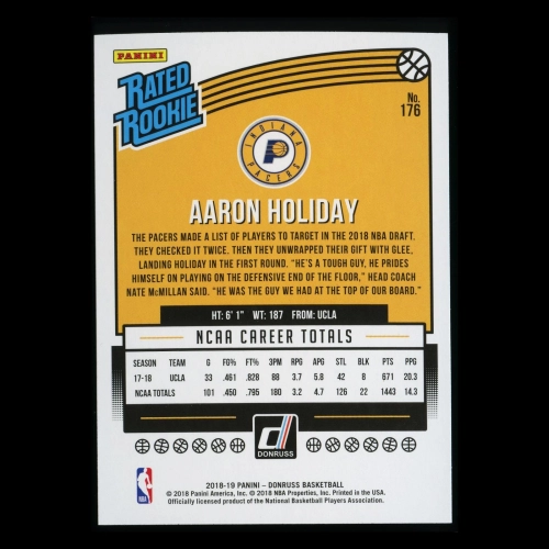 Aaron Holiday RR 2018-19 Donruss Rated Rookie Pacers