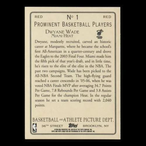 Dwayne Wade 2006-07 Topps Red Heat