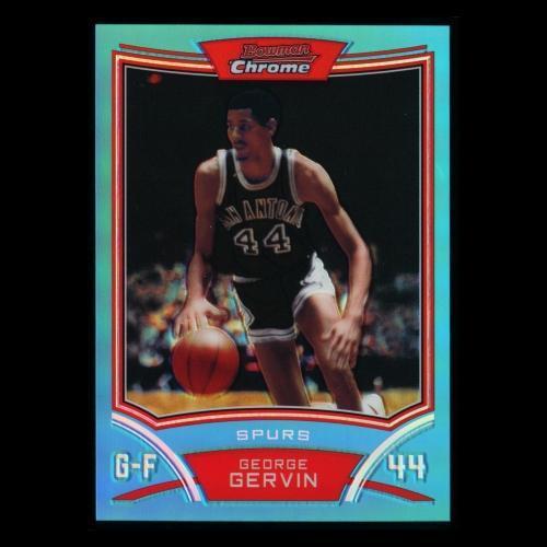 George Gervin 2008-09 Bowman Chrome Refractor Blue Spurs 81/99
