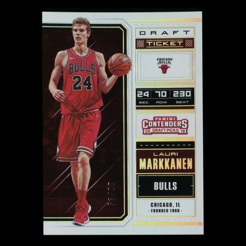 Lauri Markkanen RC 2018 Contenders Draft Picks Draft Ticket Bulls 63/99