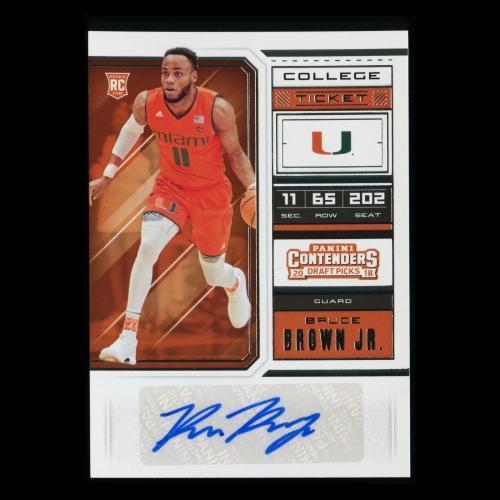 Bruce Brown Jr. RC 2018 Contenders Draft Picks College Ticket Rookie Auto Hurricanes/Pistons